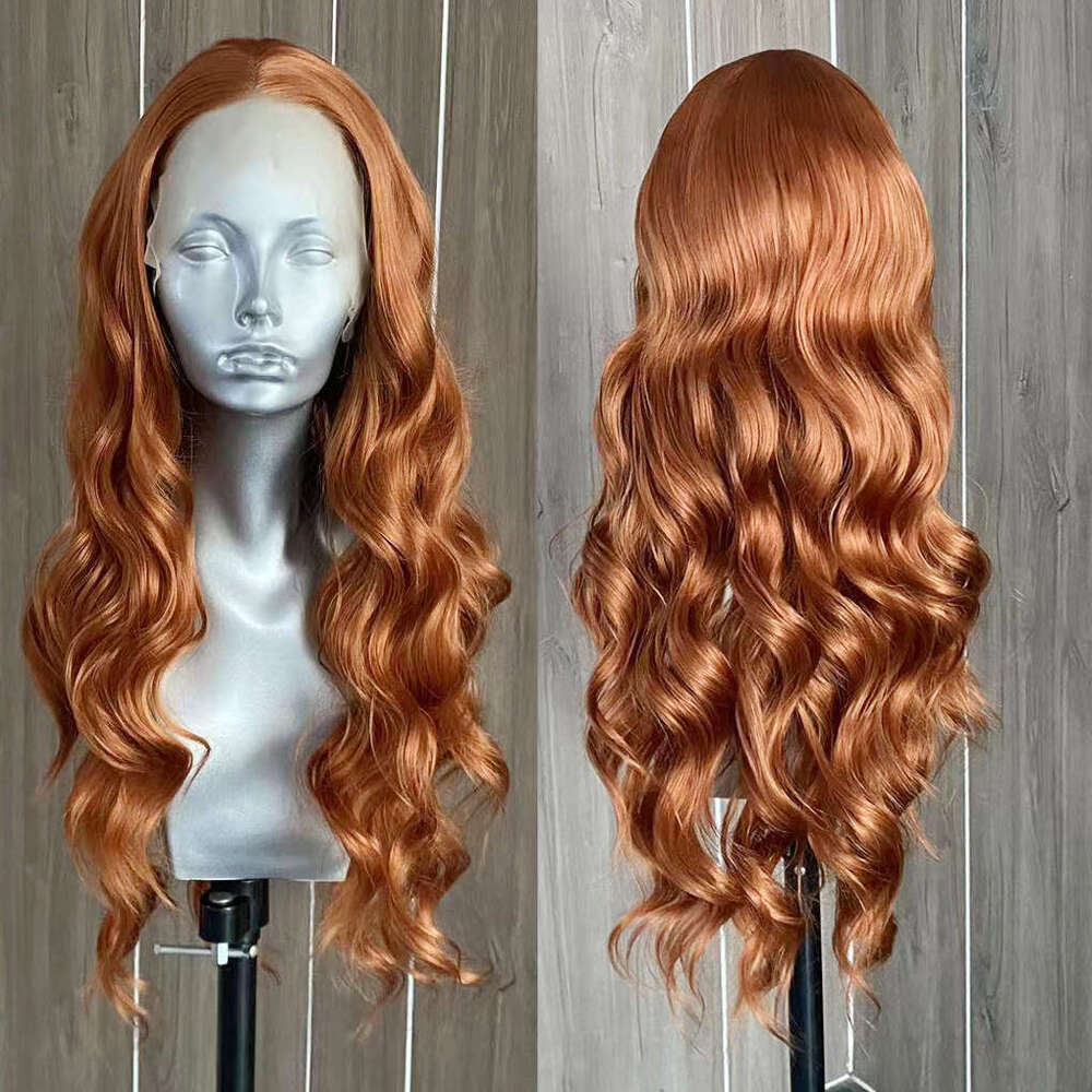 AIMEYA Ginger Wigs For Women Orange Long Body Wave Synthetic Lace Front Hair Wig Natural Haire Daily Use