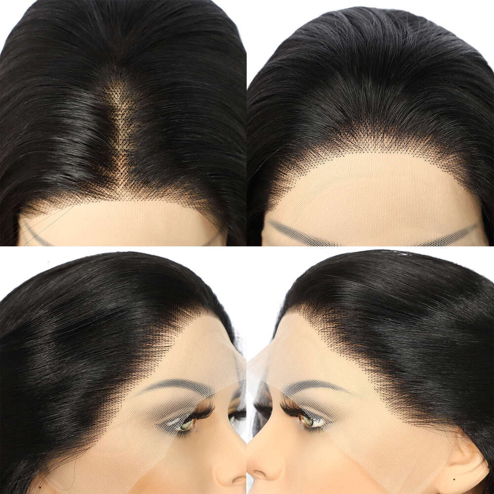 2024 New 13X3 Synthetic Lace Front 1B Black Medium Long Layered Lift Daily Wear Women Wig 25~26Inches