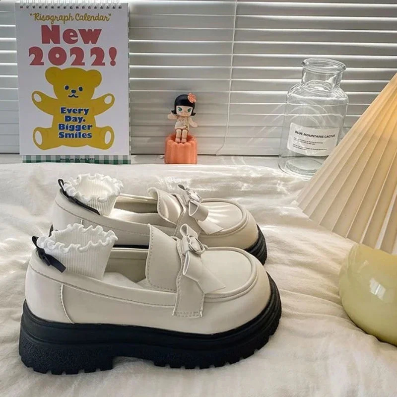 Womens High Heels Mary Janes Shoes Lolita Dress Shoes Womens Autumn Loafers Female er Spring Walking Pump Zapatillas 240914