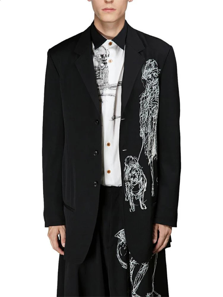 MAMELICCE men Suit male Unisex casual in suits blazer for men Jacket Lead a dog oversize blazers for woman 240914