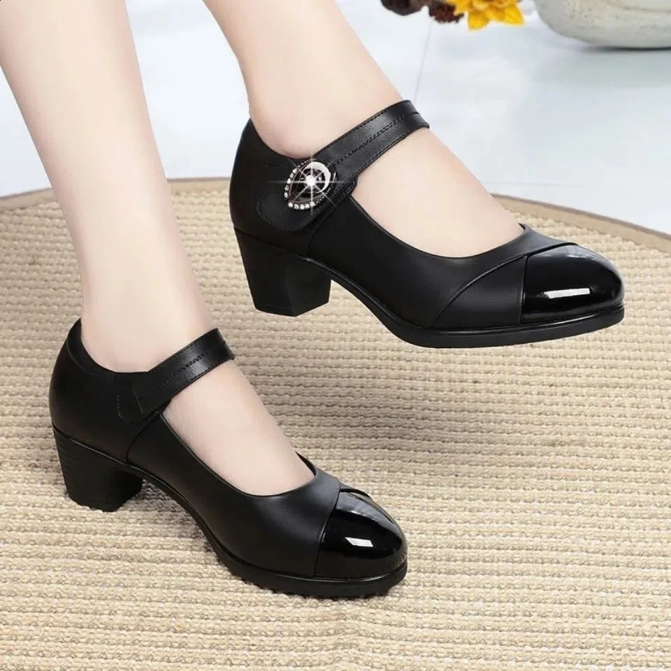 Marlisasa Womens Cute Black Spot Lace High Heels Suitable for Office Womens Classic Beige Comfortable Fine Heels H5957 240919