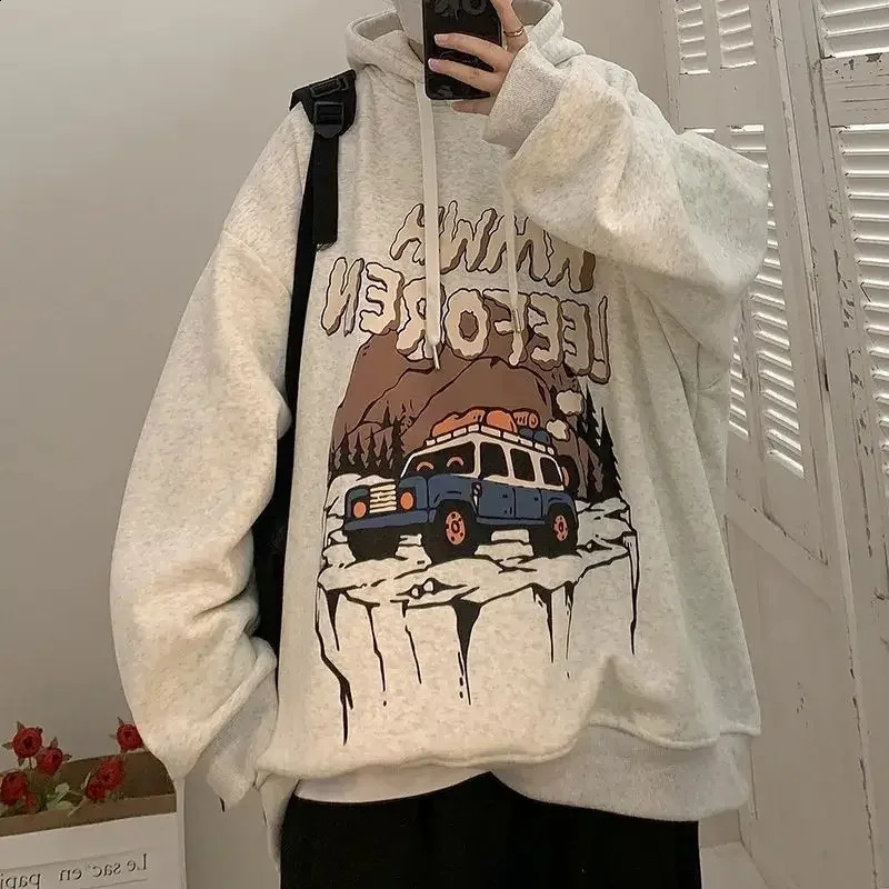 Sweatshirts For Man Print Green Hooded Anime Hoodies Mens Clothing Manga Funny Elegant Offers Streetwear Harajuku Fashion 240910