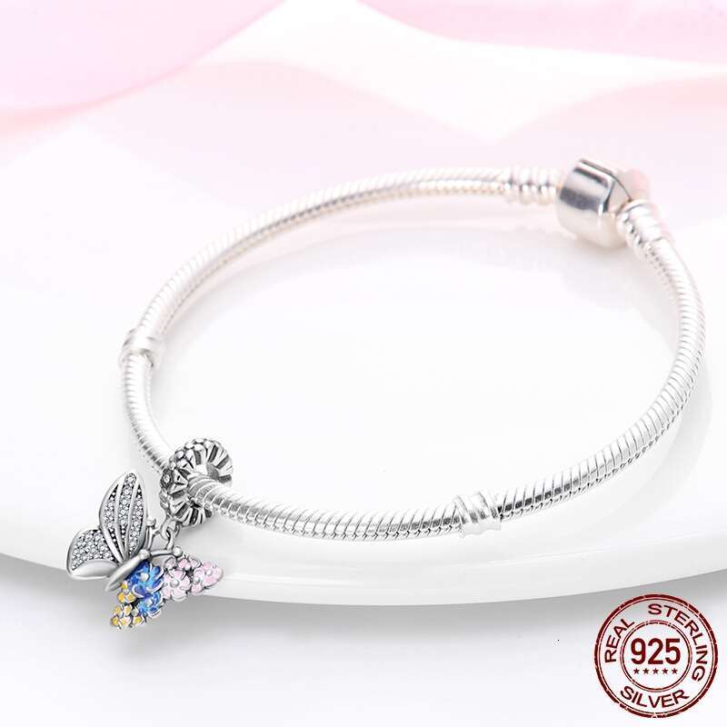 925 Sterling Silver Sparking Dragoy Butterfly Fit Original Bracelet Necklace DIY Bead For Women Jewelry Making Gift