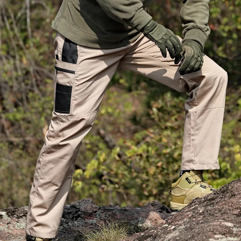 Multi-Pocket Mens Tactical Casual Pants Cargo Pants Outdoor Hiking Trousers Joggers Working Wear-Resistant Training overalls 240911
