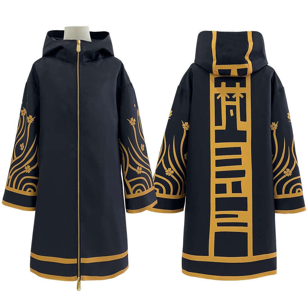 HOLOUN Tokyo Anime Brahman Senju Kawaragi Cosplay Costume Jacket Coat Over Size Black Golden Color Printed Wers Gift