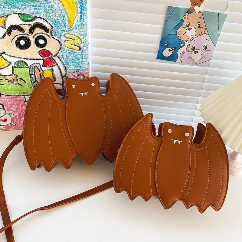 Womens shoulder bag fashion dark punk style creative Spoof fun bat shoulder bag cross body bag wallet and handbag 240912