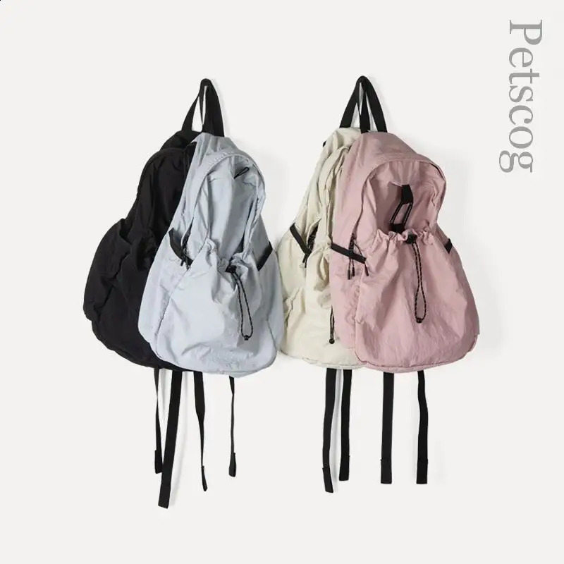 Large capacity womens backpack nylon soft color splicing travel bag student bag Korean casual fashion shoulder bag 240912