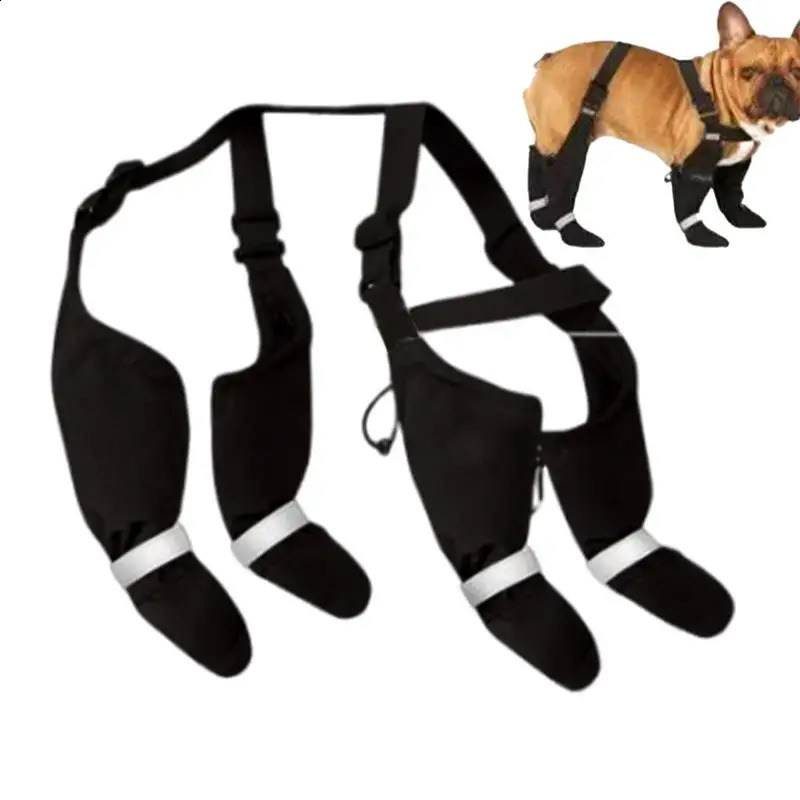 Reflective Dog Boots Shoes For Dogs Non-slip Pets Paws Protector Adjustable Walking Shoes Suspender Boots Outdoor Pet Sneakers 240907