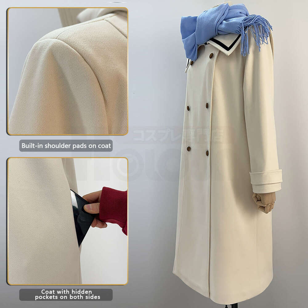 HOLOUN Beyond Journey's End Anime Frieren Cosplay Costume Winter Coat Dress Wig Ponytail Daily Wear Christmas New Year