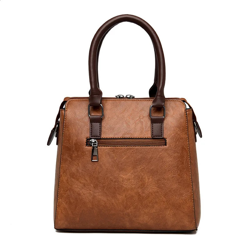 4 Piecesset Handbag Vintage PU Leather Bags Tassel Messenger Composite Shoulder Female 240914