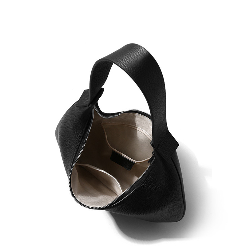 Donna-In First Layer Cow Leather Half Moon Handbag Genuine Calfskin Crescent Shoulder Hobo Bag Full Grained Casual Commute