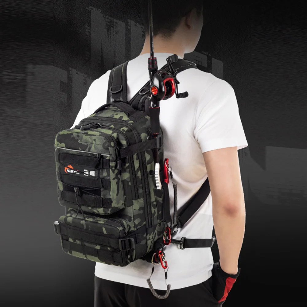 Cross body multifunctional fishing bag waterproof tactical backpack outdoor shoulder sports box mens 240911