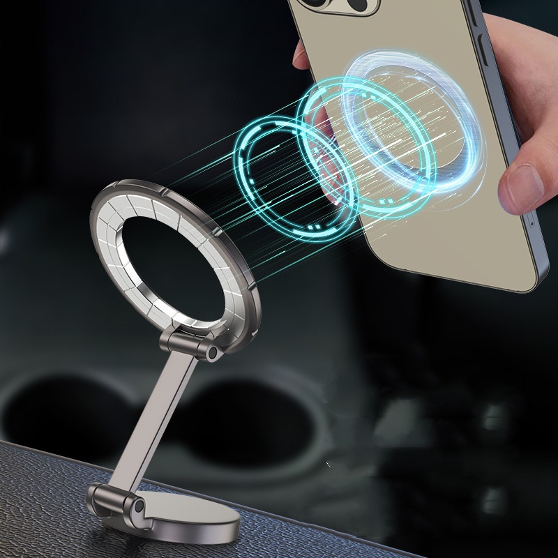 360 Degree MagSafe Car Mount Fold Magnetic Phone Dashboard Holder Universal Stand Mobile Phone Clip For iPhone 15 14 13 12 pro max huawei samsung xiao