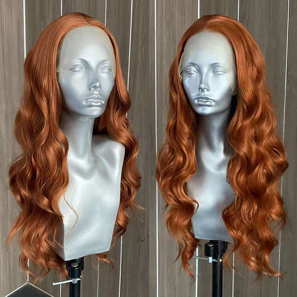 AIMEYA Ginger Wigs For Women Orange Long Body Wave Synthetic Lace Front Hair Wig Natural Haire Daily Use