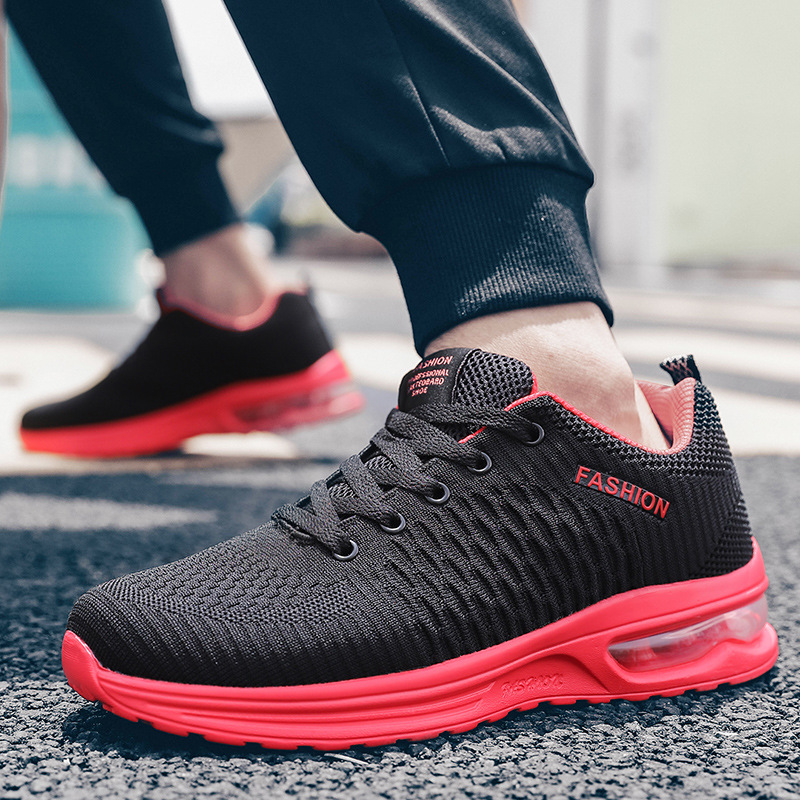 Men Sports Shoes Flying Woven Mesh Breathable Soft Sole Comfort Sneakers Free shipping