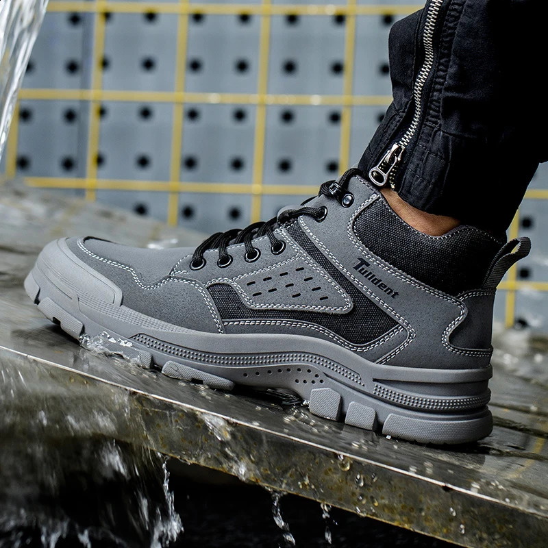 Safety Shoes Men With Steel Toe Cap Anti-smash Men Work Shoes Sneakers Light Puncture-Proof Indestructible Shoes Drop 241226