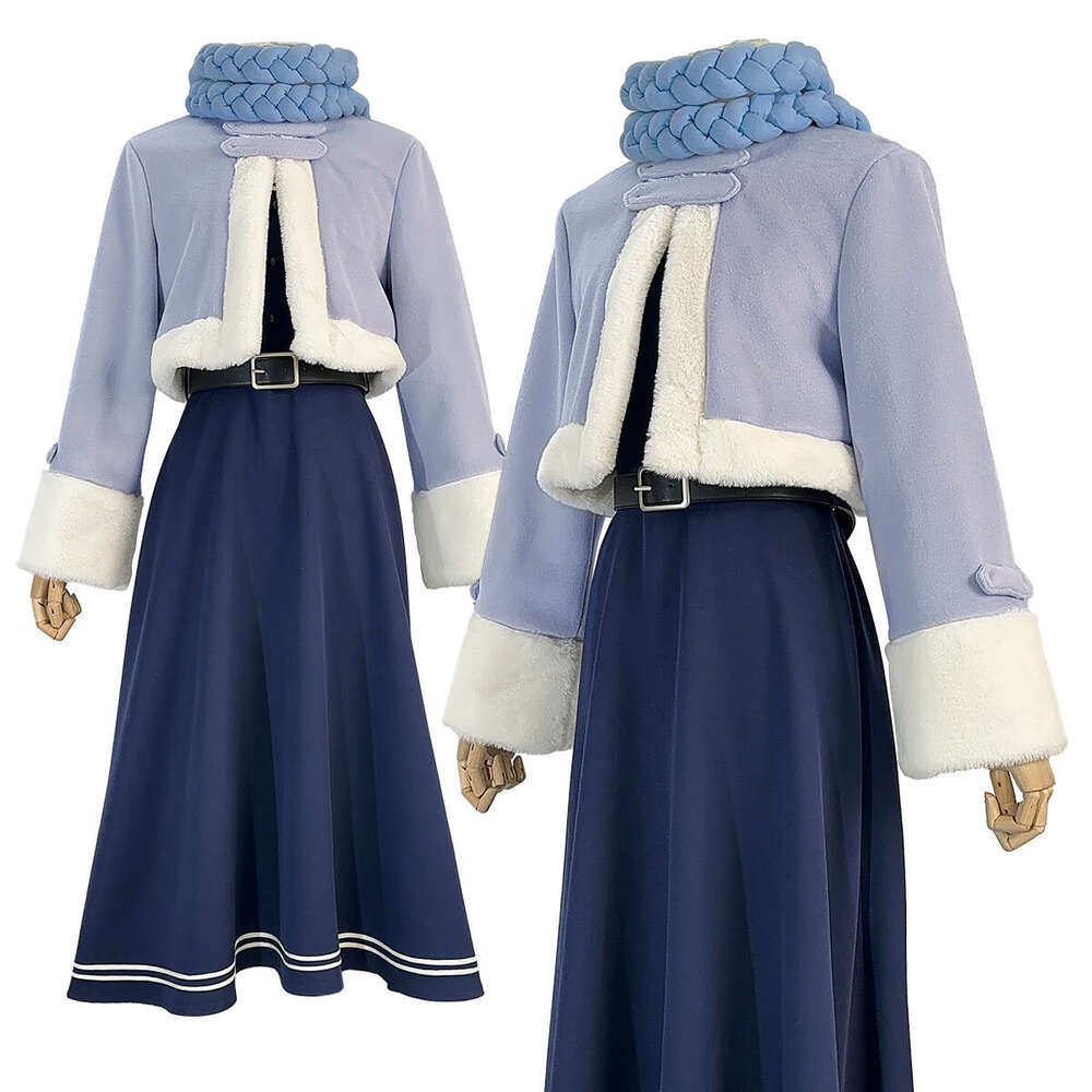 HOLOUN Frieren Beyond Journey's End Anime Fern Cosplay Costume Wig Winter Jacket Dress Casual Wearing New Year Gift