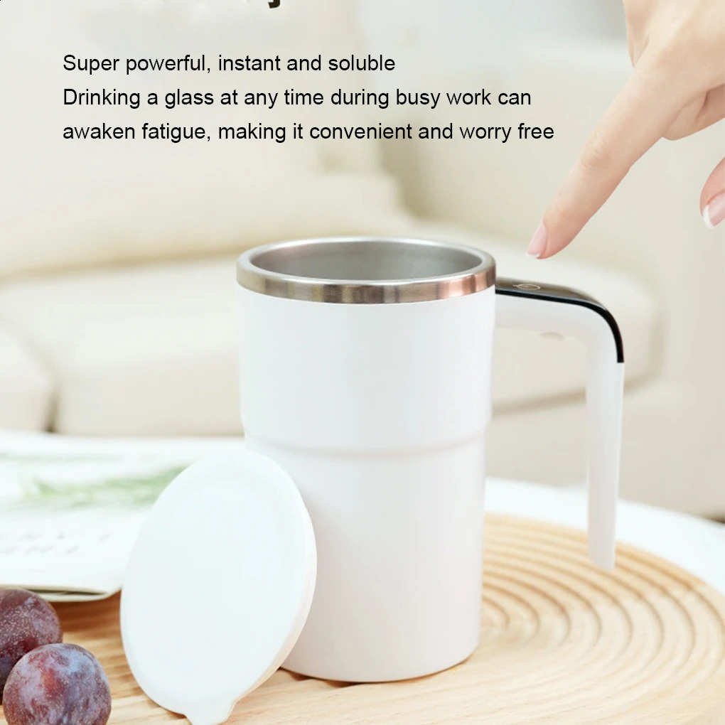 Electric Coffee Mug Creative Stainless Steel Automatic Stirring Magnetic Self Mixing USB Rechargeable Cup For Juice Milkshake 240910