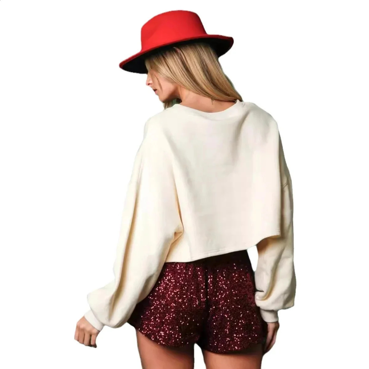 Women Christmas Nutcracker Sweatshirt Pullover 2024 Year Wear Sequins Versatile Top Cartoon Soldier White Sweater For Women 240911