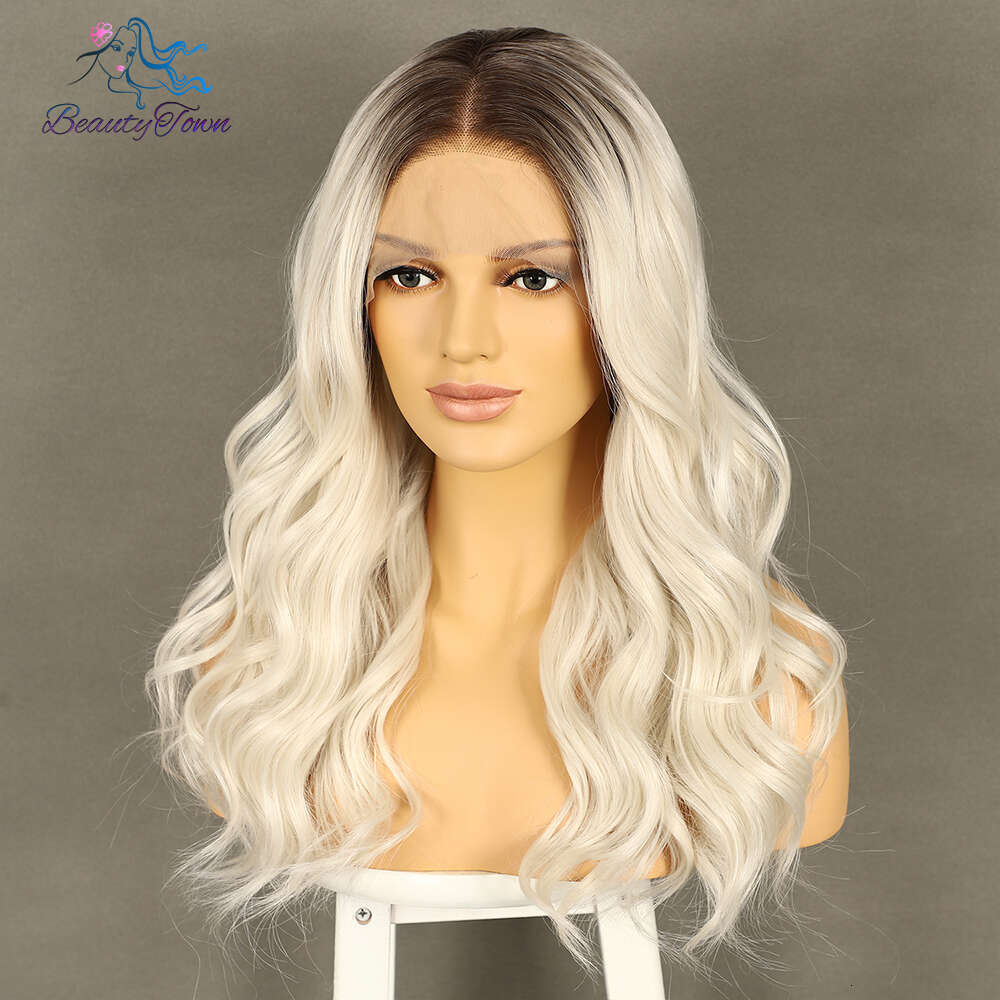 613 13X3 Synthetic For Women Sier Blonde Loose Deep Short Bob Front Hd Lace Wigs 180%