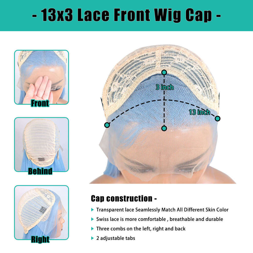 Grey White Front Silky Straight Cosplay Wig For Women 13X3 Heat Resistant Blonde Blue Pink Colored Synthetic Lace Wigs