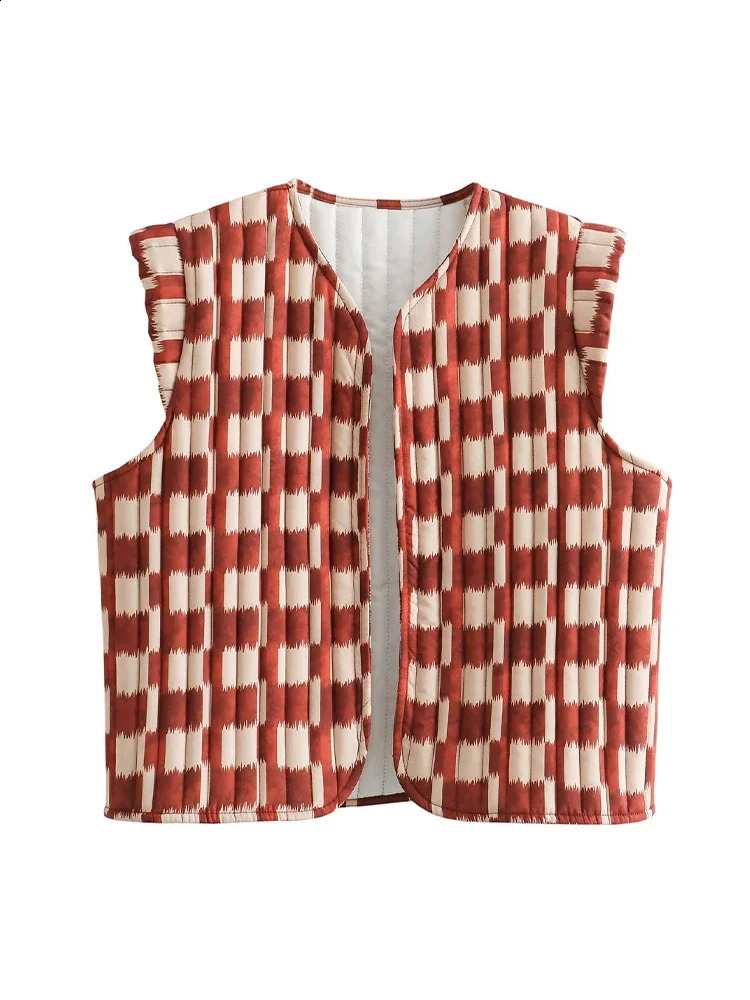 Willshela Women Fashion Printed Sleeveless Jacket Waistcoats Vintage VNeck Vest Female Chic Lady Tank Tops 240910