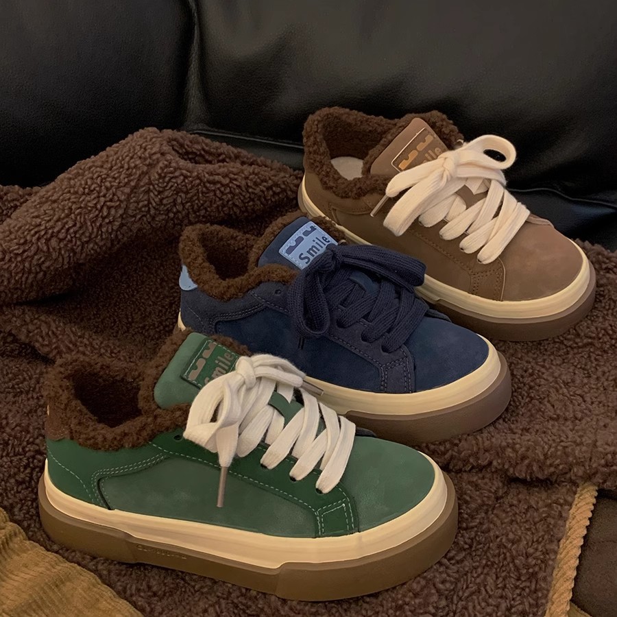 2024 Fashion Plush Thick Sole Board Shoes for Women d734