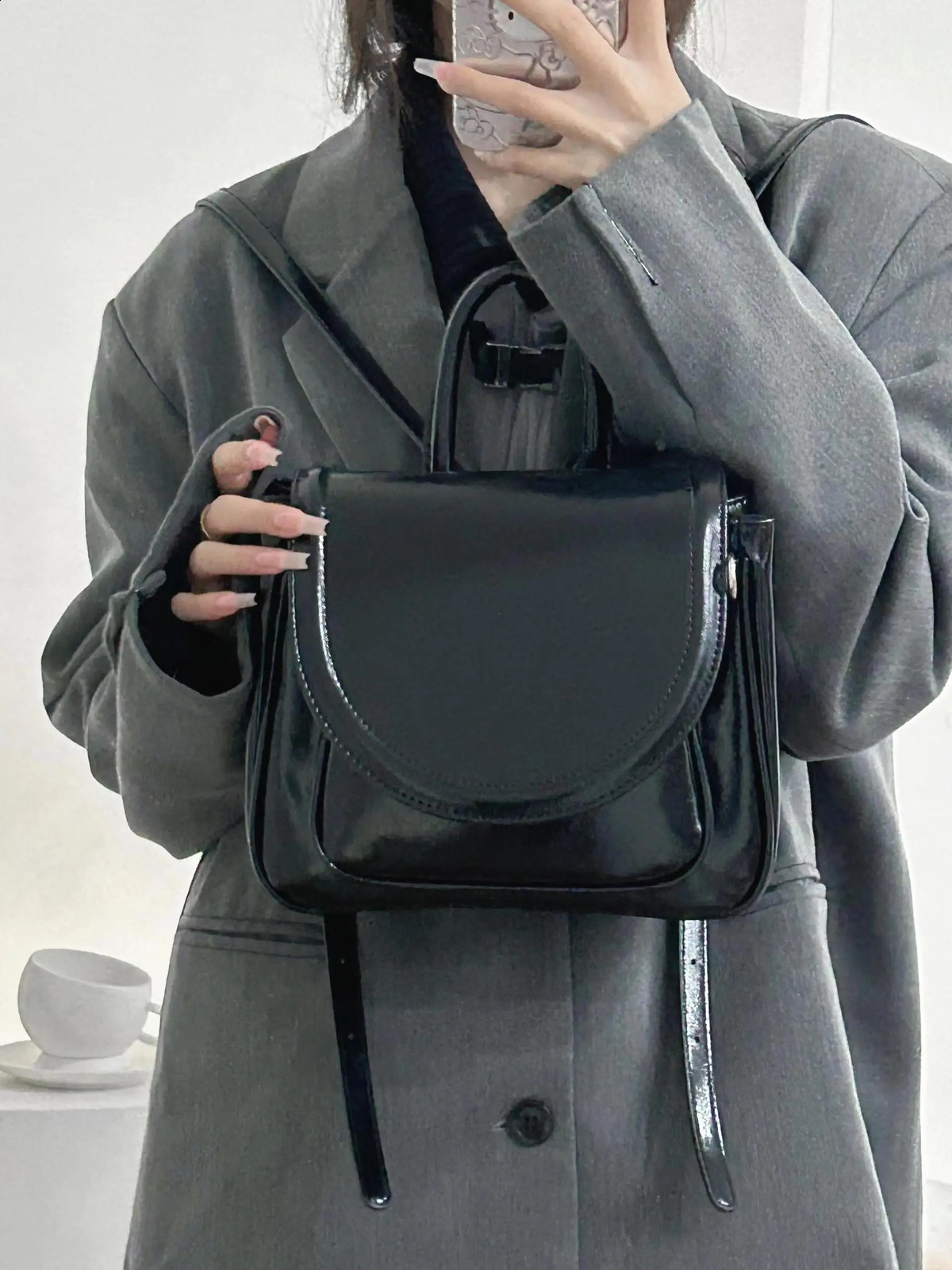 Autumn Korean Womens Backpack Minimalist Communicating College Style Handbag Texture Shoulder Bag 240912