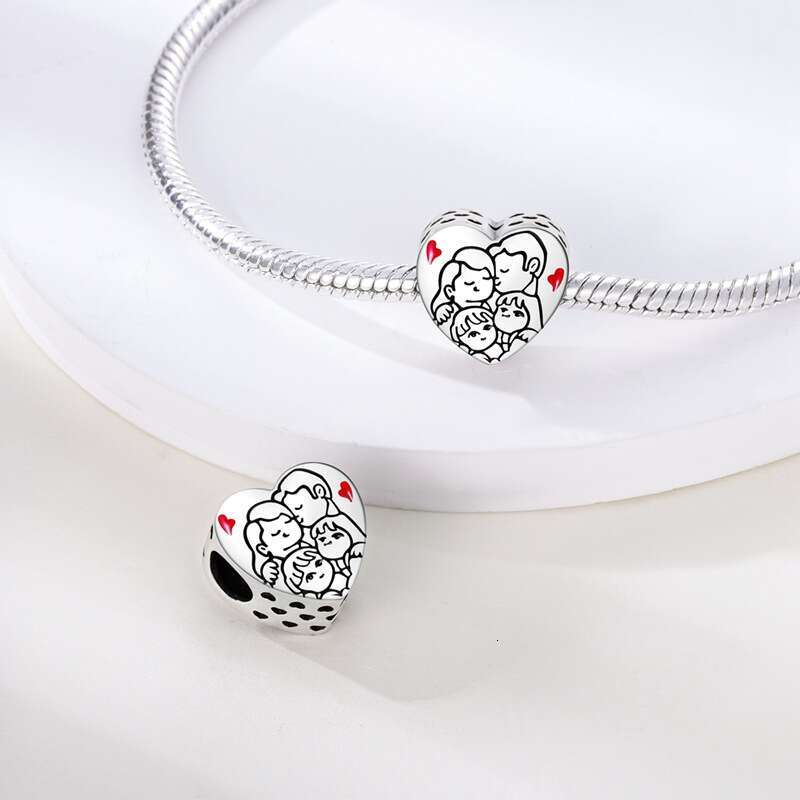 New 925 Sterling Silver Friendship Series Love Pendant Charms DIY Bead Bracelet Necklace For women