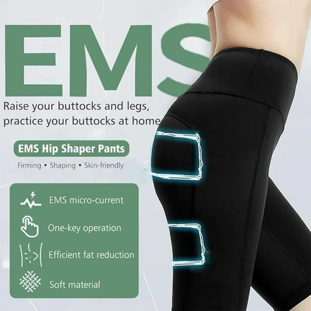 EMS Muscle Stimulation Massage Pants Leg Shaping Shorts Intelligent Slimming And Leg Slimming Yoga Pants USB Charging 240906