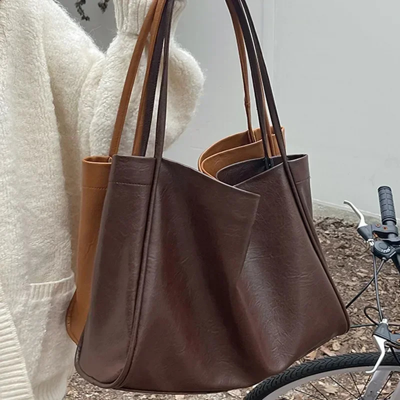 Maillard large capacity handbag for women casual texture soft leather commuting bag fashionable shoulder bag handbag womens handbag 240913