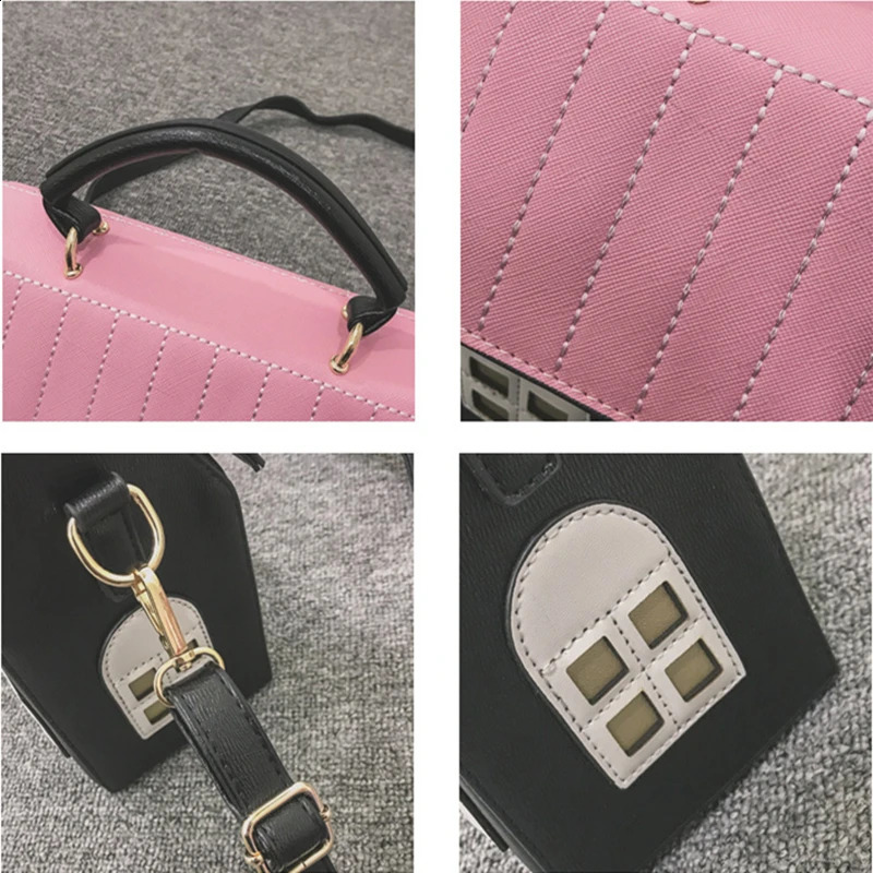 Personalized home shape leather womens handbag fashion creative messenger cross body bag shoulder bag Bolsa Fesmall Na 240912