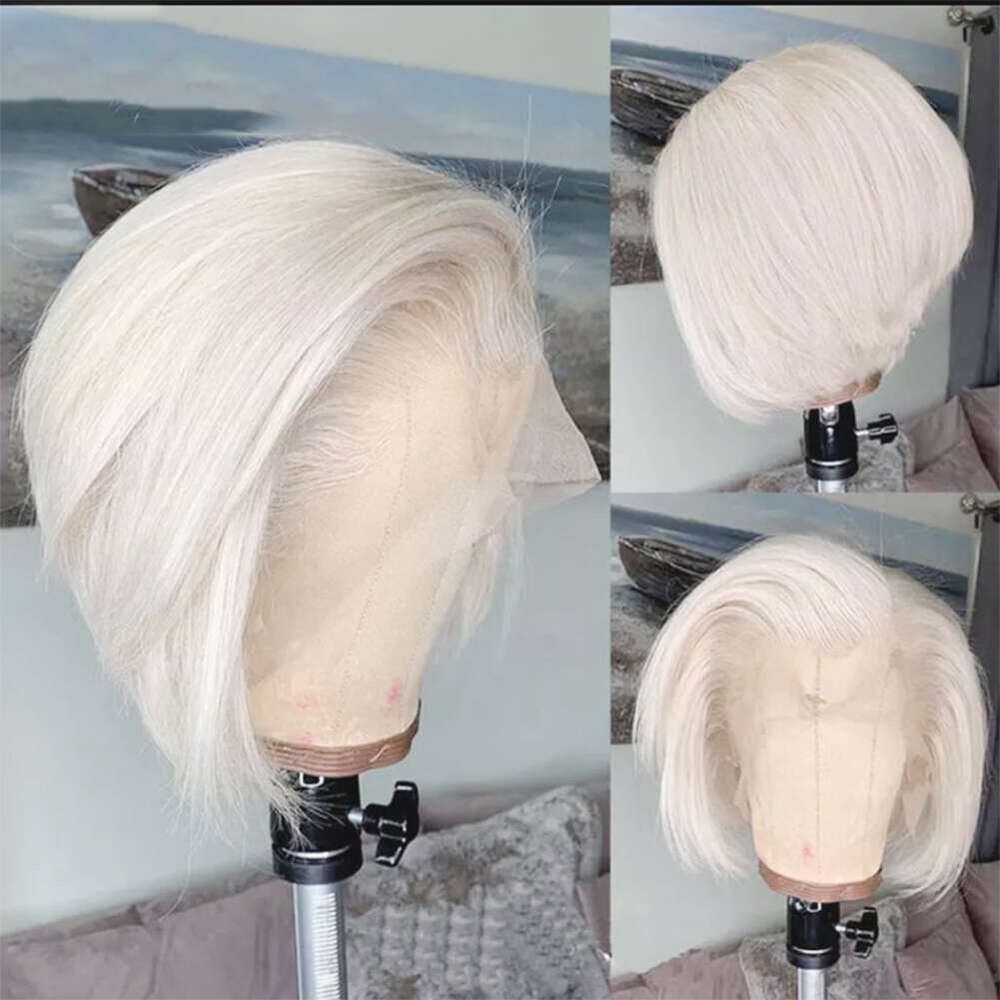 AIMEYA Blue Bob Wigs For Women Girls Heat Resistant Natural Straight Short Lace Front Synthetic Hair Daily Use Cosplay Wig