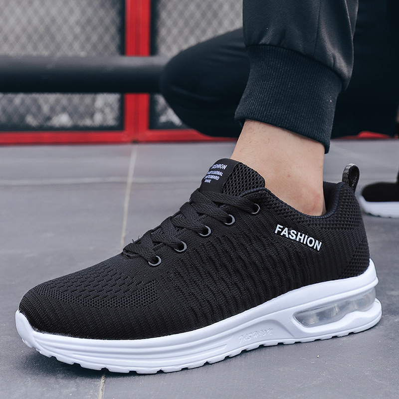 Men Sports Shoes Flying Woven Mesh Breathable Soft Sole Comfort Sneakers Free shipping