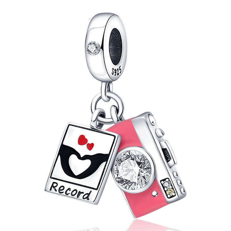 New 925 Sterling Silver Charm Pink camera pendant Beads Fit Charms Silver 925 Original Bracelet DIY Jewelry Making For women Gifts