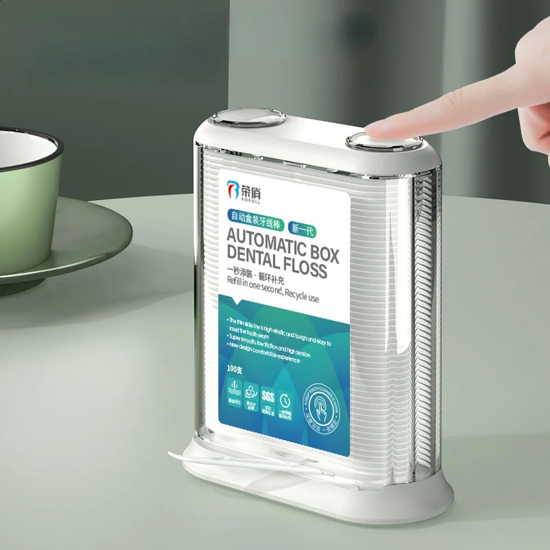 Automatic Dental Floss Picks Dispenser Pop-up Flossers Holder Floss Dispenser- Reusable Dental Pick Dispenser Clean Teeth 240905