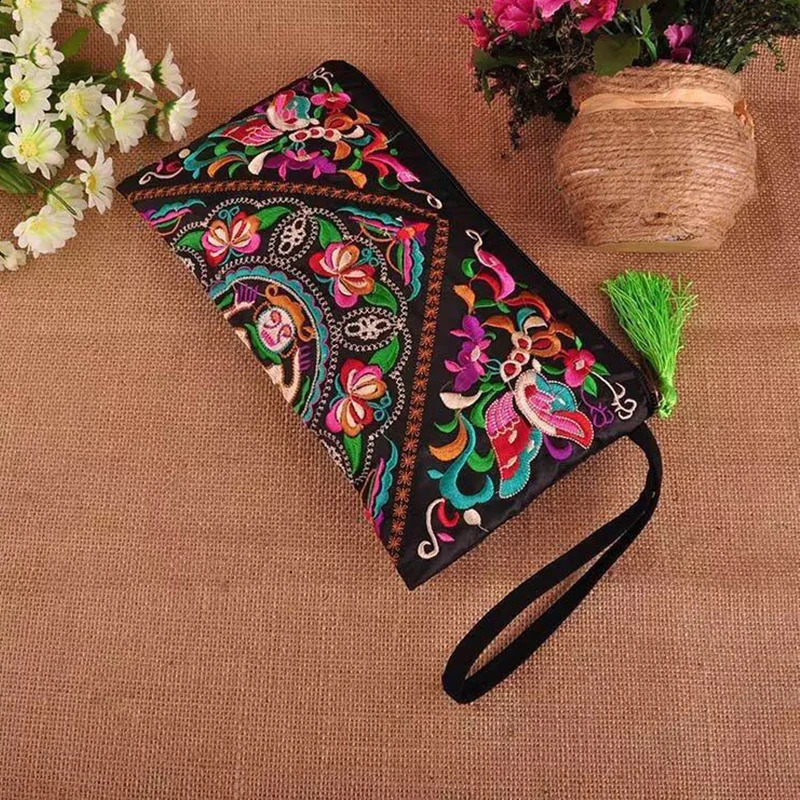 n Flowers Clutches Pouch Fashion Women Wallet Wrist Handbag Lady Vintage Envelope Phone Purse Card Holders Pocket 240914