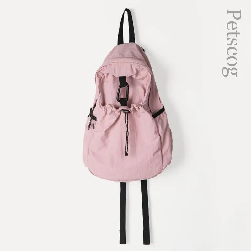 Large capacity womens backpack nylon soft color splicing travel bag student bag Korean casual fashion shoulder bag 240912