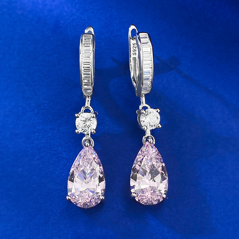 Stunning Sterg Sier Dangle Earrings with Water Drop Moissanite: Perfect Gift for Women
