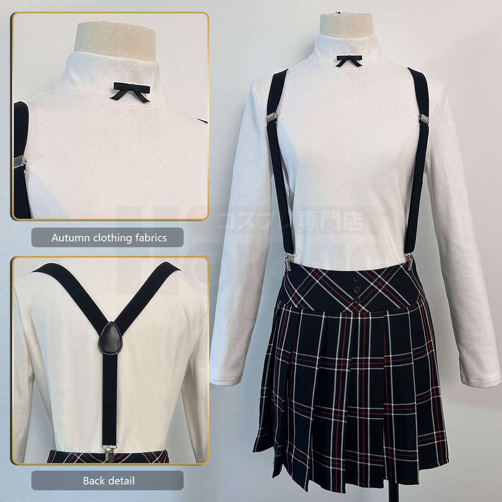 HOLOUN P5 Game Kasumi Yoshizawa Cosplay Costume Wig Uniform Embroidery School Badge Suit Plaid JK Skirt Shirt Rose Net