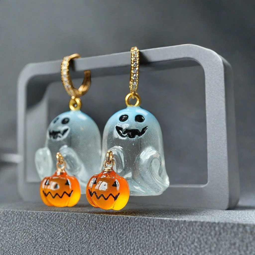Ghost and Pumpkin Halloween Dangle Earring For Women 240914