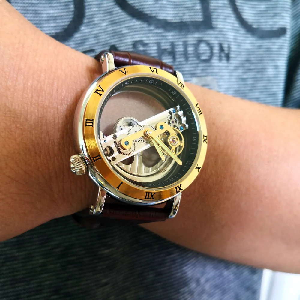 Forsining Watch Men Tourbillion Watches Single Bridge Automatic Mechanical Wristwatches Men Reloj Hombre Winner 240906
