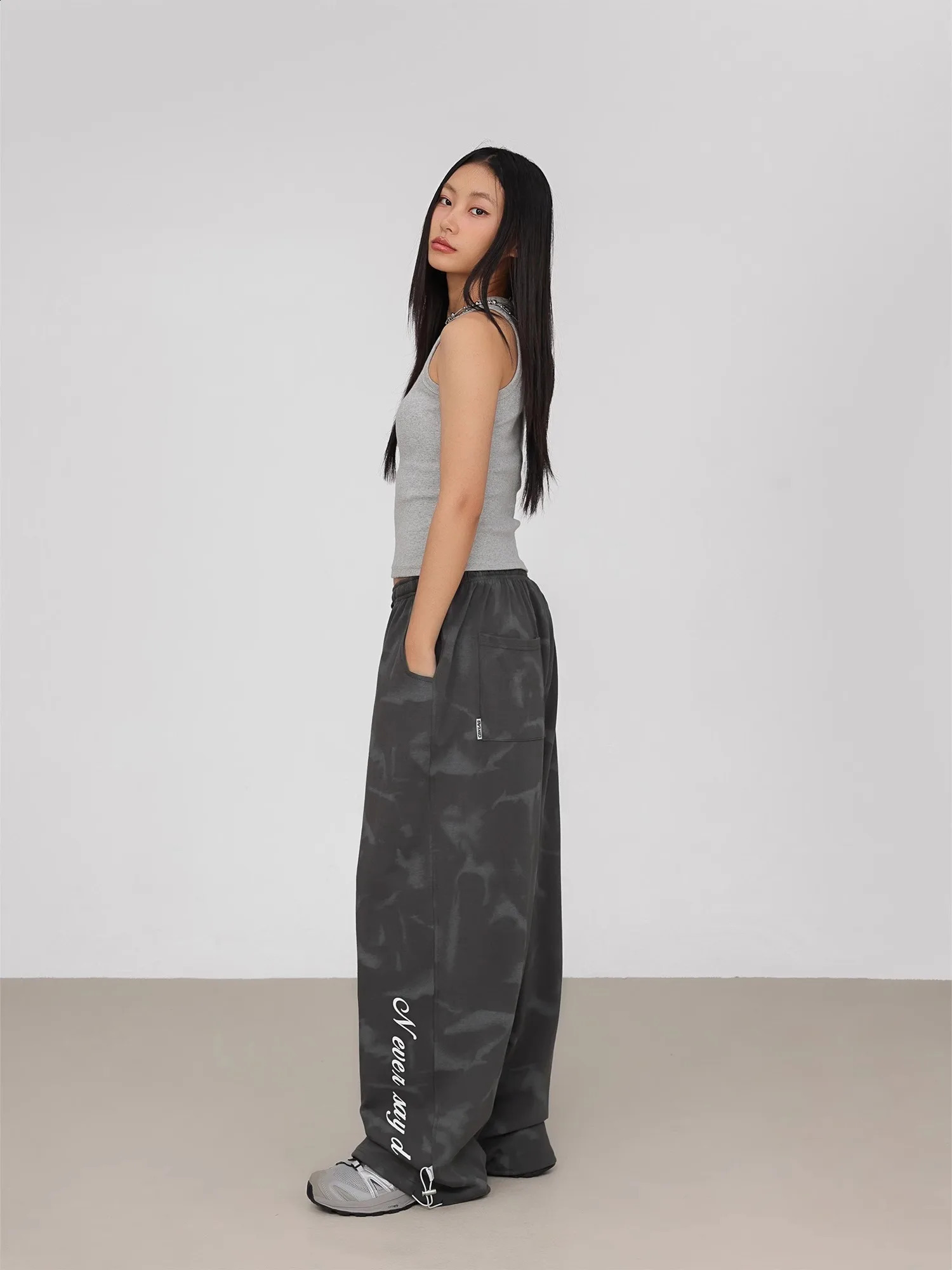 CBXLAB Street Dance Womens Grey Snowflake Hip Hop Sports Pants Girls American Jazz Loose 240913