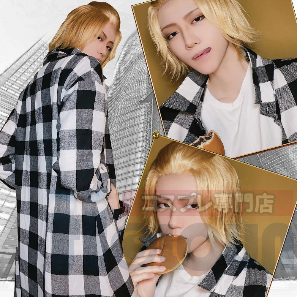 HOLOUN Anime Tokyo Manji Gang Manjiro Sano Mikey Cosplay Costume Long Sleeve Plaid Shirts Blouses Coat Daily Casual Wear