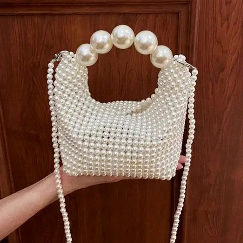 Handmade New Pearl Handbags For Women luxury bag Fashion Trendy Portable Purse Party Shoulder Tote Bags