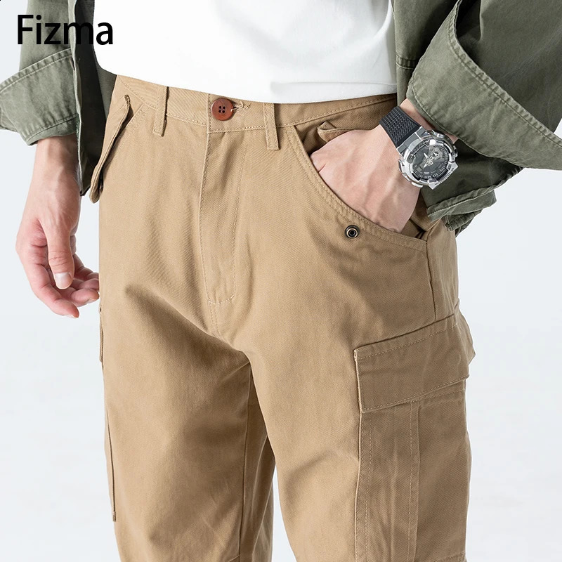 Fizma Armygreen Outdoor Cargo Pants Men Jogging Casual Pants Autumn Winter Pantalones Cargo Hombre Cotton Straight Trousers Male 240911