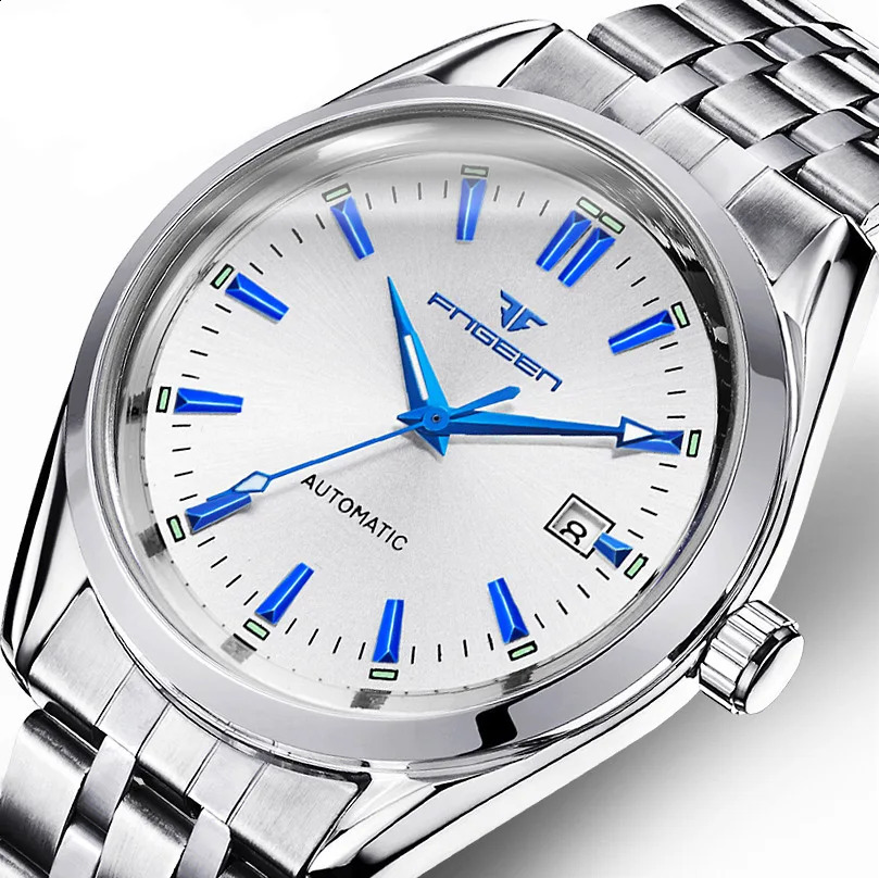FNGEEN Stainless Business Men Mechanical Watch Fashion Wristwatch Men watches Waterproof clock relogio masculino 240906