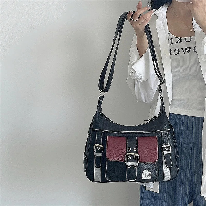 Vintage High Quality PU Leather Shoulder Crossbody Bag Womens Large Capacity Messenger n Travel Handbag bolsa 240914