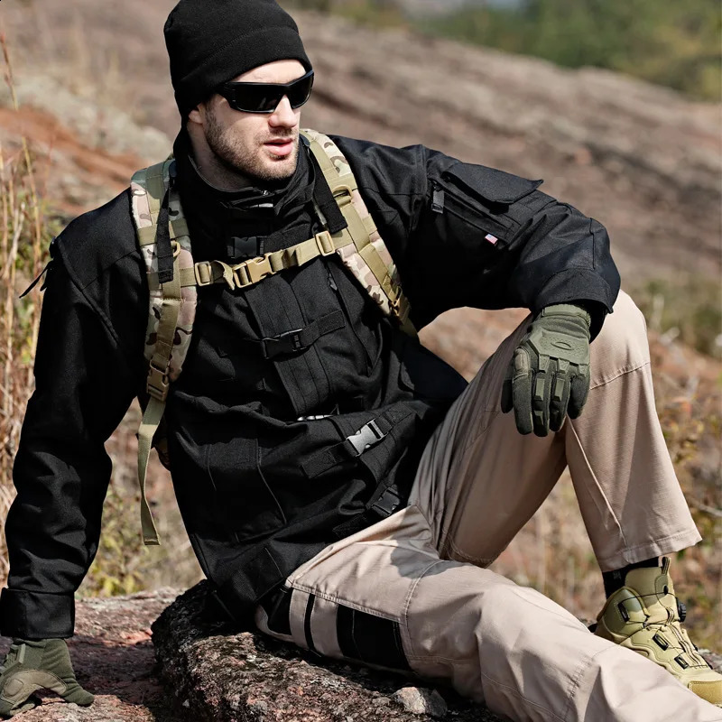 Multi-Pocket Mens Tactical Casual Pants Cargo Pants Outdoor Hiking Trousers Joggers Working Wear-Resistant Training overalls 240911