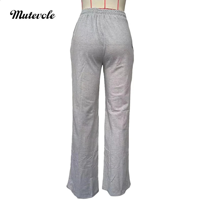 Multi functional womens drawstring straight running pants with loose fit and wide leg sports 240913